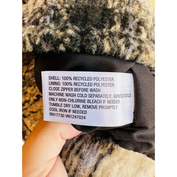 Goodfellow & Co Men's Brown Black Plaid Full Zip Bomber Jackets Size Small - Picture 4 of 4